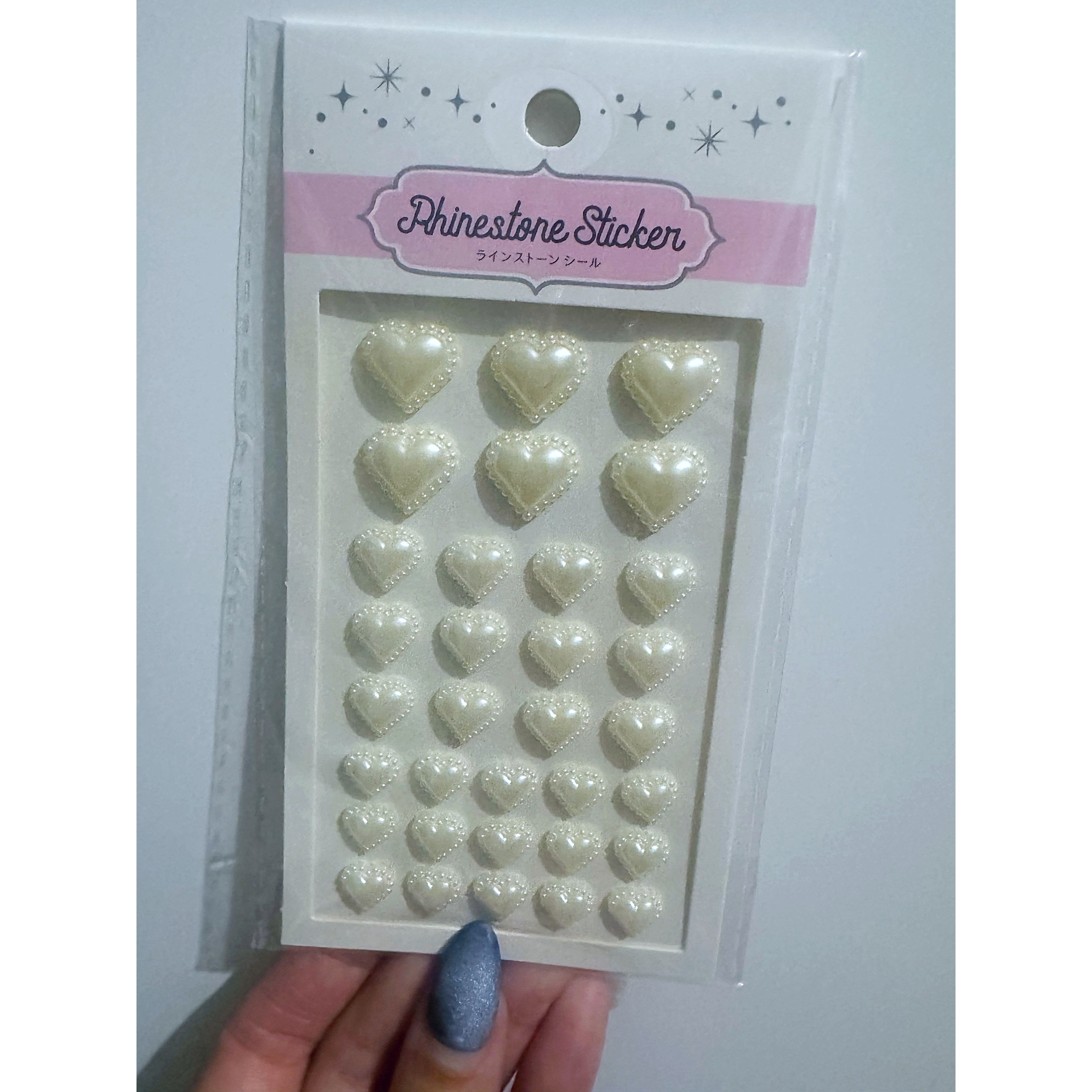 Pearl heart deco stickers