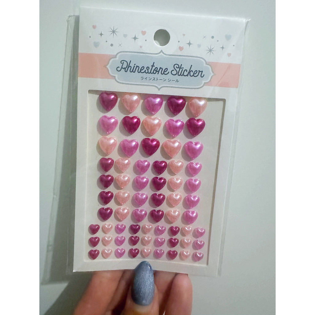 Pearl heart deco stickers